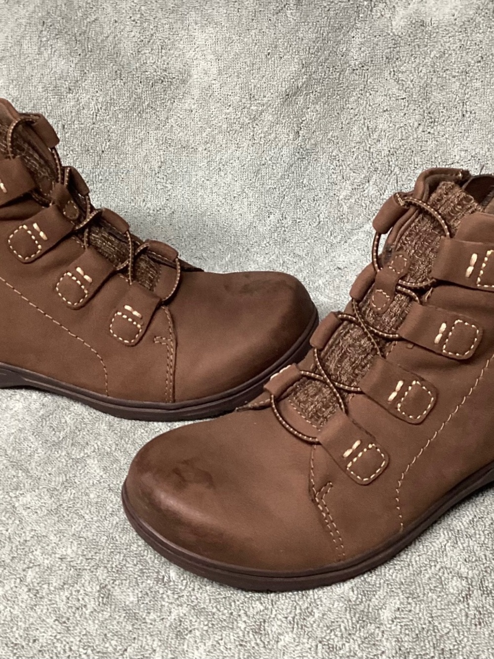 Clarks Collection Leather & Knit Ankle Boots Carleigh Jade